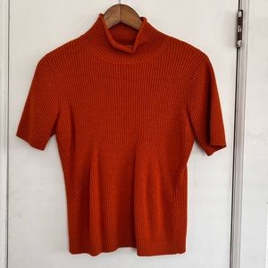 Burnt orange vintage short sleeved turtleneck